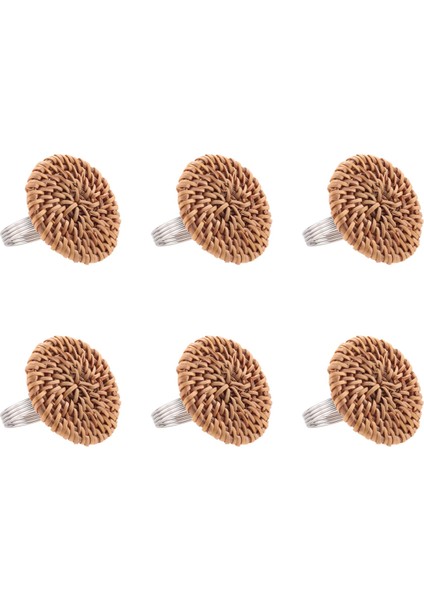 Sonbahar Peçete Yüzük Seti 6, Masa Ayarı Için Vintage Peçete Yüzüğü, El Yapımı Rattan Serviette Yüzük Tutucu Düğün Için (Yurt Dışından)