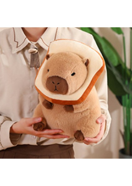 Sevimli Capybara Peluş Yastık Giyilebilir Tost Şapkası Kawaii Ekmek Capybara Dolgulu Hayvanlar Oyuncaklar Hediyeler 40CM (Yurt Dışından) indirimleri