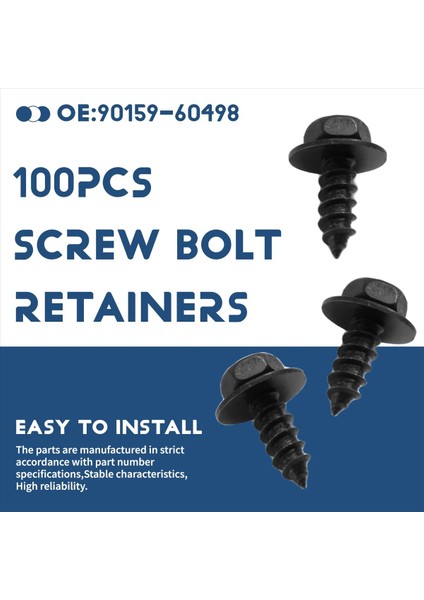 Toyota Iç Aksesuarlar Için 100 Pc Vidalı Cıvatalı Tutucu Çamurluk Astar 90159-60498 Otomatik Bağlantı Elemanı Için (Yurt Dışından) fırsatları