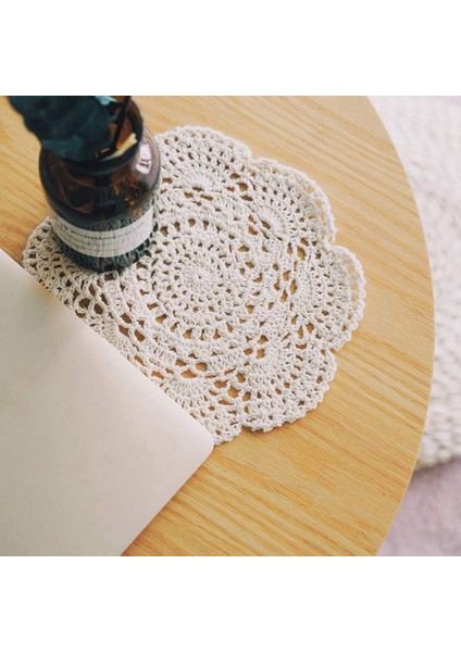 4pcs 8.6 Inç Doilies Tığ Işi Yuvarlak Dantel Doily El Yapımı Placemats Pamuk Tığ Işi Bardak Altlıkları (Bej) (Yurt Dışından) modelleri