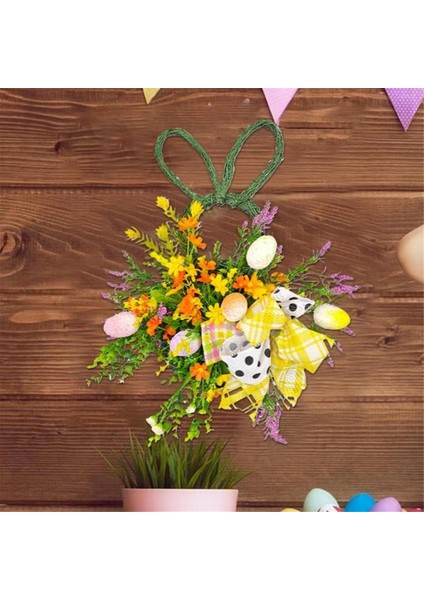 Ilkbahar Paskalya Tavşanı Çelenk Yapay Çiçek Tavşan Yumurta Rattan Rattan Ilkbahar Ön Kapı Çelenk Rustik El Yapımı (Yurt Dışından) modelleri