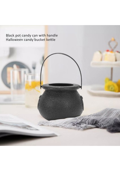 10PCS Siyah Kazan Şeker Tutucu Tat Saplı Halloween Şeker Kovası Kettle Mini Siyah Cadı Kazanı Cadılar Bayramı (Yurt Dışından) fiyatları
