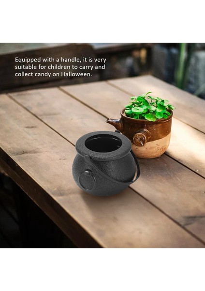10PCS Siyah Kazan Şeker Tutucu Tat Saplı Halloween Şeker Kovası Kettle Mini Siyah Cadı Kazanı Cadılar Bayramı (Yurt Dışından) modelleri