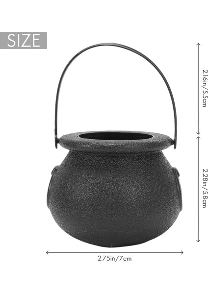10PCS Siyah Kazan Şeker Tutucu Tat Saplı Halloween Şeker Kovası Kettle Mini Siyah Cadı Kazanı Cadılar Bayramı (Yurt Dışından) fırsatları