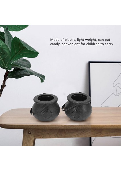 10PCS Siyah Kazan Şeker Tutucu Tat Saplı Halloween Şeker Kovası Kettle Mini Siyah Cadı Kazanı Cadılar Bayramı (Yurt Dışından) indirimleri