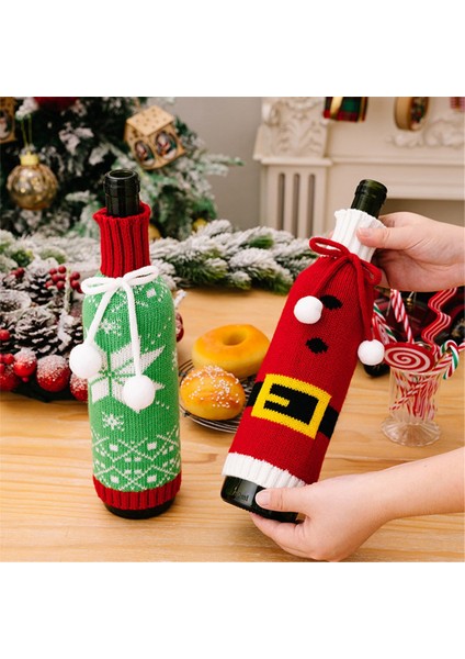 3pcs Noel Şarap Şişesi Kapakları Dekorasyonlar Noel Süslemeleri Için Şarap Şişesi Için Kapak, Parti Hediyeleri 3.9X10.6 Inç (Yurt Dışından)