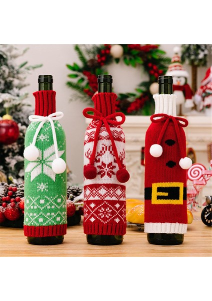 3pcs Noel Şarap Şişesi Kapakları Dekorasyonlar Noel Süslemeleri Için Şarap Şişesi Için Kapak, Parti Hediyeleri 3.9X10.6 Inç (Yurt Dışından) indirimleri