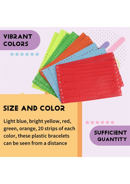 100 Pcs Plastik Bileklikler Renkli Parti Bileklikleri Etkinlik Bileklikleri Konser Karnavalı Temalı Parti 5 Renk (Yurt Dışından) indirimleri