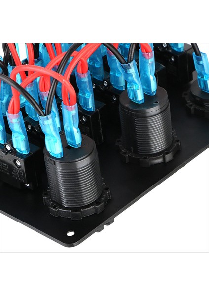 Evrensel Araba Rv 6 Anahtar Paneli 12/24V Rocker Panel Voltmetre USB Şarj Cihazı Devre Kesici Test Cihazı Işık Alanı A (Yurt Dışından) modelleri
