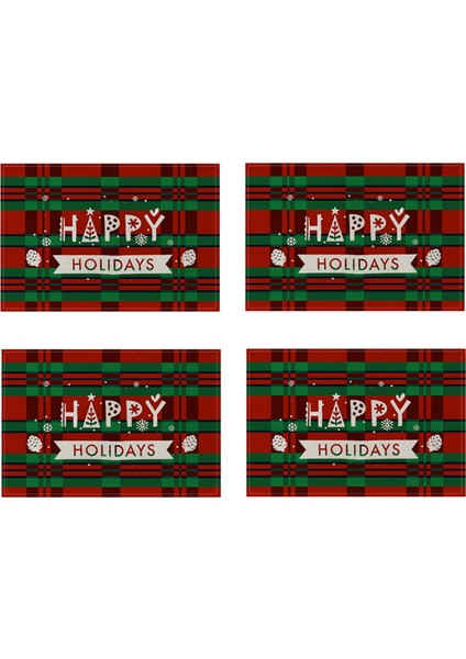 Noel Placemats, Yemek Masası Için Noel Isıya Dayanıklı Placemats, Pamuk Keten Kaymaz Yer Paspasları Tatil Için (Yurt Dışından)