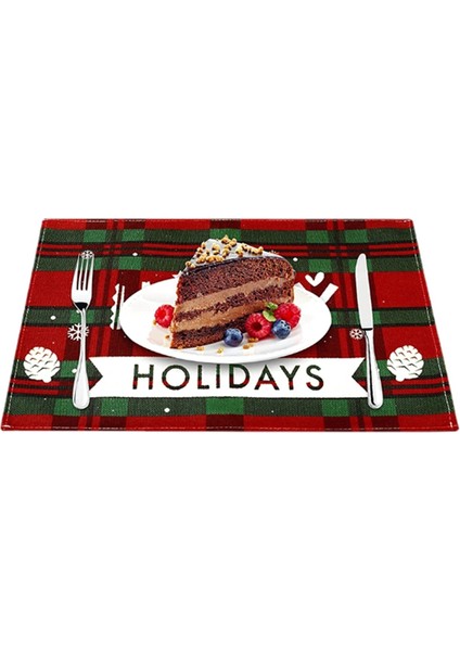 Noel Placemats, Yemek Masası Için Noel Isıya Dayanıklı Placemats, Pamuk Keten Kaymaz Yer Paspasları Tatil Için (Yurt Dışından) modelleri