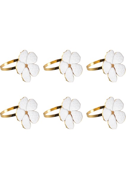 6 Adet Çiçek Peçete Tokası Peçete Yüzüğü, Düğün, Festival, Ziyafet, Günlük Parti Dekorasyonu Için Kullanılan Peçete Yüzüğü (Yurt Dışından)