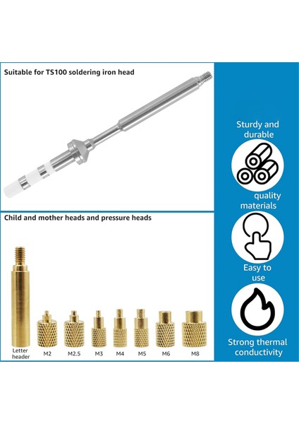Isı Set Ekleme Aracı M2/m3/m4/m5/m6/m7/m8 Isı Seti Ekleme Uç Kit TS100 Pirinç Lehimleme Demir Uç Seti (Yurt Dışından) fiyatları
