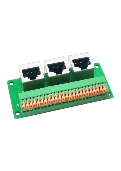 RJ45 Kadın Breakout Tahtası, Lehimsiz RJ45 Ila 8pin Hızlı Yay Terminali, Pcb Kartlı RJ45 Dişi Konnektörü Üç Yolu (Yurt Dışından)