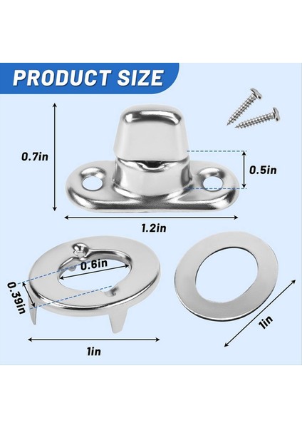 25 Set Deniz Sınıfı Bükülme Kilit Bağlantı Elemanları Tuval Için Deniz Tekneleri Için Düğme Kuş Aççısı, Saplama ve Paslanmaz Çelik Vidalar (Yurt Dışından) fiyatları
