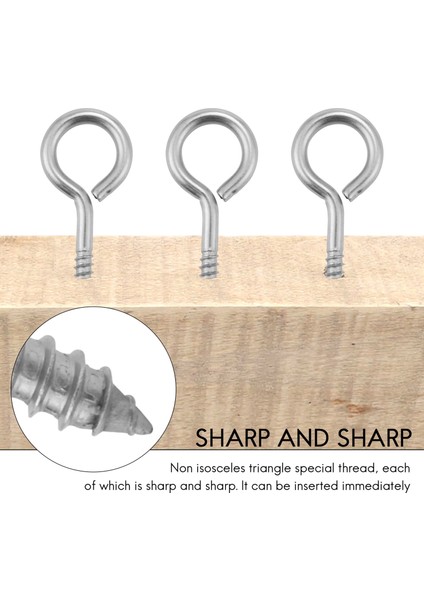 10 Paket Paslanmaz Çelik Göz Parçası Vidalar Metal Kanca Ahşap Terminal Halkası Kıyafet Kancaları Kendi Kendine Dokunma Vidaları M6 (Yurt Dışından) fırsatları