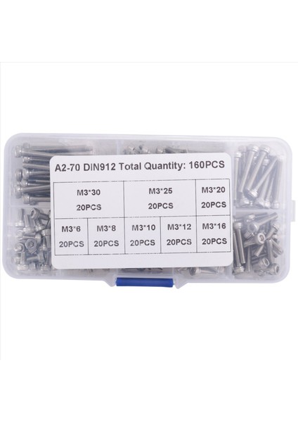 160 Altıgen Kafa Vidaları 304 Paslanmaz Çelik Metrik Iplik Dahili Altıgen M3 x 6 8 10 12 16 20 25 30 mm (Yurt Dışından) modelleri