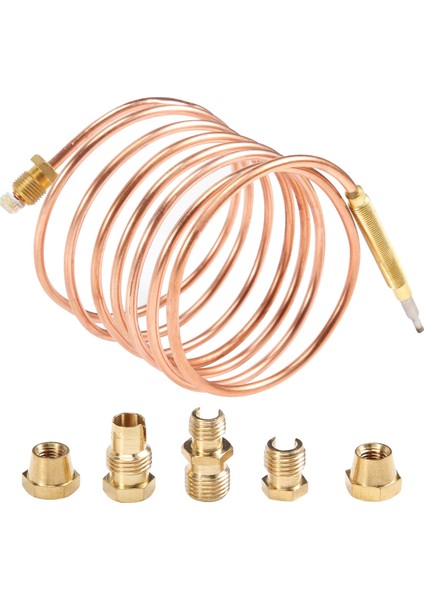 1500MM Gaz Sobası Evrensel Termokupl Kiti M6X0.75 Taşma Somunlu (Beş) Yedek Termokupl (Yurt Dışından)