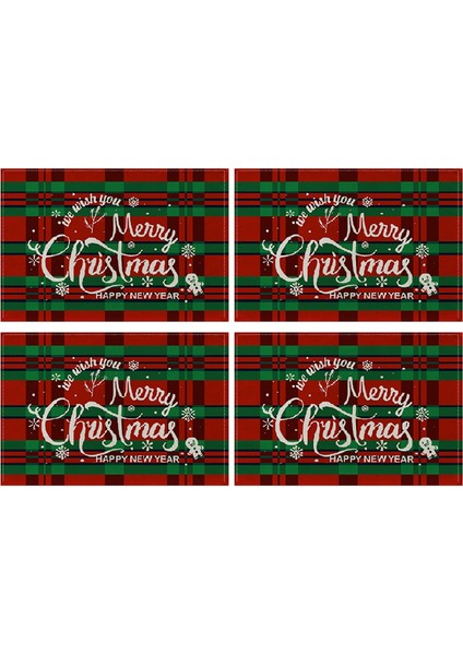 Noel Placemats, Noel Isıya Dayanıklı Placemats Yemek Masası, Pamuk Keten Slip Olmayan Yer Paspasları Tatil Için (Yurt Dışından)
