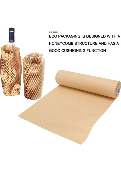 Petek Ambalaj Kağıdı Yastık Kraft Kağıt Sarma Rulosu 11.8 Inç x 65 Feet Çevre Dostu Petek Koruyucu Sargı (Yurt Dışından) fiyatları