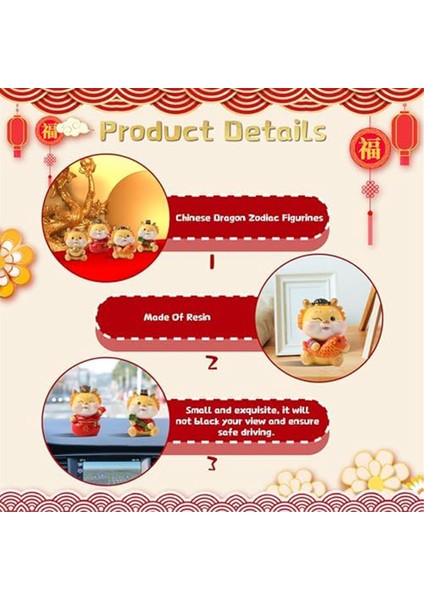 Çin Yeni Yılı Dekorasyonları 2024 Minyatür Ejderha Figürleri Ejderha Zodyak Süsleri Yılbaşı Yeni Yıl Ejderha Figürleri (Yurt Dışından) indirimleri