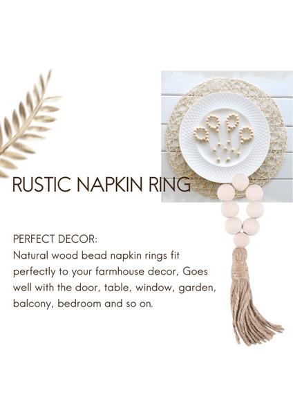 12PCS Ahşap Boncuk Peçete Halkaları Püsküllü Rustik Çiftlik Evi Ahşap Boncuklar Çelenk Duvar Asılı Dekor Düğünleri Ev Dekor (Yurt Dışından) modelleri