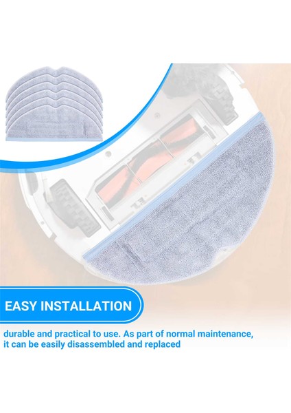 Yedek Mikrofiber Paspas Giysileri Roborock Için Temizlik Pedleri T7S T7S Plus S7 Vakum Süpürge Aksesuarları 6 Pcs (Yurt Dışından) fırsatları