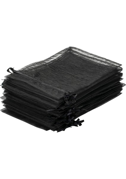 100PCS Siyah Organze Hediye Çantaları 9X12CM, Örgü Düğün Iyilik Çantaları Mücevher Makyajı Için Brawstring ile Şeker Bebek Duşu (Yurt Dışından) indirimleri