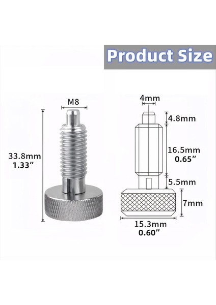 2pcs Paslanmaz Çelik El Geri Çekilebilir Yay Pistonlar Tramparalı Saplı - Hızlı Bırakma Kilitleme Pimi M8 (Yurt Dışından) indirimleri
