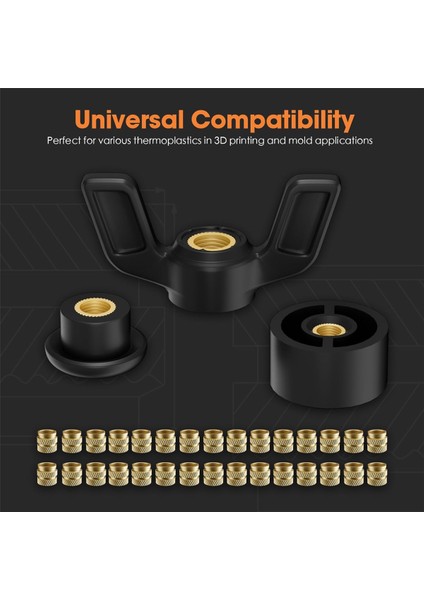 Isı -Ayarlı Dişli Ekler, 3D Baskı Bileşenleri ve Plastik Parçalar Için Isı Seti Eki - Tuhaf Somunlar (100 Parça) (Yurt Dışından) fırsatları