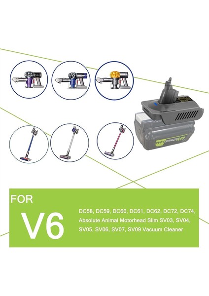 Ryobı 40V Için RYO40V6 Adaptörü Dyson V6 Serisi Kablosuz Çubuk Vakum Süpürücü (Yalnızca Adaptör) (Yurt Dışından) indirimleri
