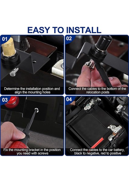 Pil Yer Değiştirme Kiti, Pil Atlama Sonrası Kit Ağır Hizmetli Uzak Dereceli Uzak Hizmetli Pil Terminalleri Parantez Kablosu (Yurt Dışından) fiyatları