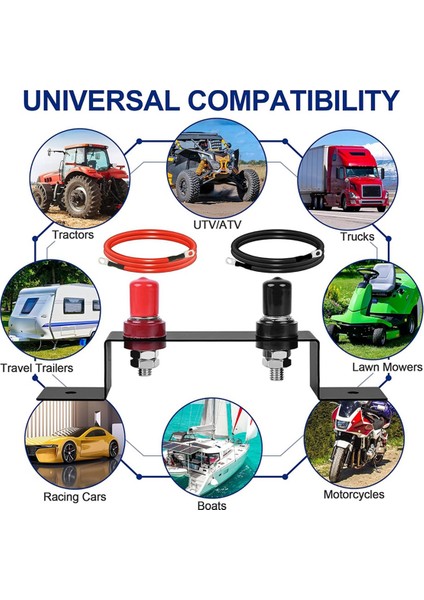 Pil Yer Değiştirme Kiti, Pil Atlama Sonrası Kit Ağır Hizmetli Uzak Dereceli Uzak Hizmetli Pil Terminalleri Parantez Kablosu (Yurt Dışından) modelleri