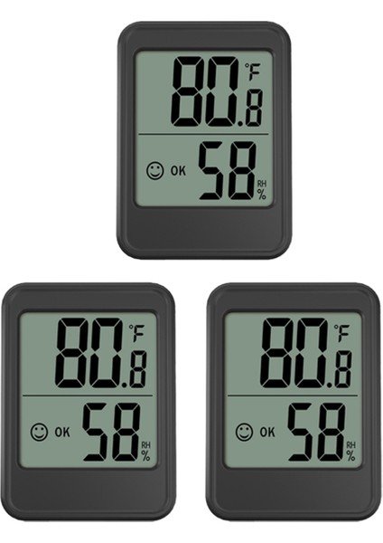 3 Adet Dijital Nem Ölçer Kapalı Higrometre Termometresi, Sıcaklık ve Nem Monitörlü Oda Termometresi (Yurt Dışından)