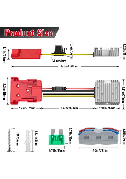 18V - 12V Milwaukee M18 Güç Tekerlekleri Için Dönüştürücü Pil Adaptörü, Dc 12V 20A 240W Buck Dönüştürücü Regülatör (Yurt Dışından) fırsatları