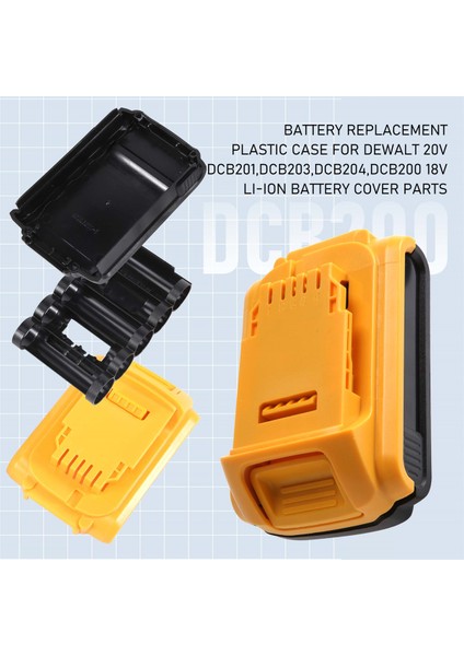 Dewalt 20V Için Pil Değiştirme Plastik Kılıf DCB201, DCB203, DCB204, DCB200 18V Lı-Ion Pil Kapak Parçaları 3A 4A 5A Için (Yurt Dışından) indirimleri
