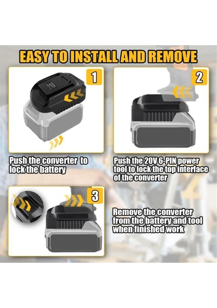 Dewalt 18V 20V 20V Lityum Pil Için DM20WORX6 Güç Alet Adaptör Dönüştürücü Worx 20V 6 Pin Elektrikli Aletler (Yurt Dışından) modelleri
