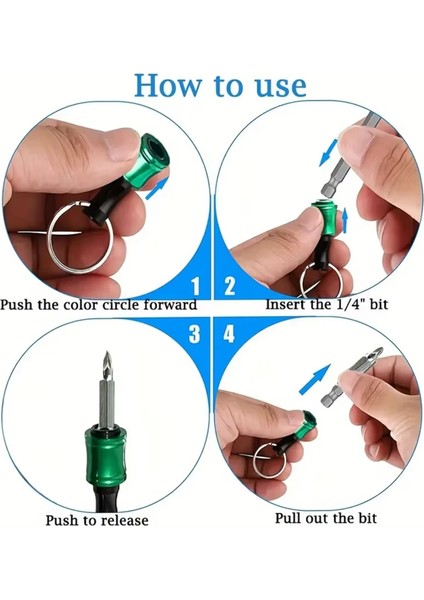 12PCS Matkap Bit Tutucu 1/4 Inç Hex Shank Matkap Bit Tutucu Matkap Bit Anahtarlık Taşınabilir Hızlı Değişim Matkap Bit (Yurt Dışından) fırsatları