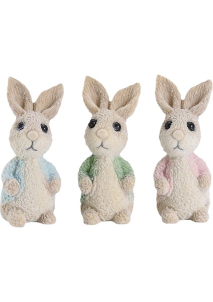 3pcs Paskalya Günü Tavşan Dekoru Paskalya Bahar Tavşanı Dekoru Paskalya Dekoru Hediye Için El Yapımı Figürinler (Yurt Dışından)
