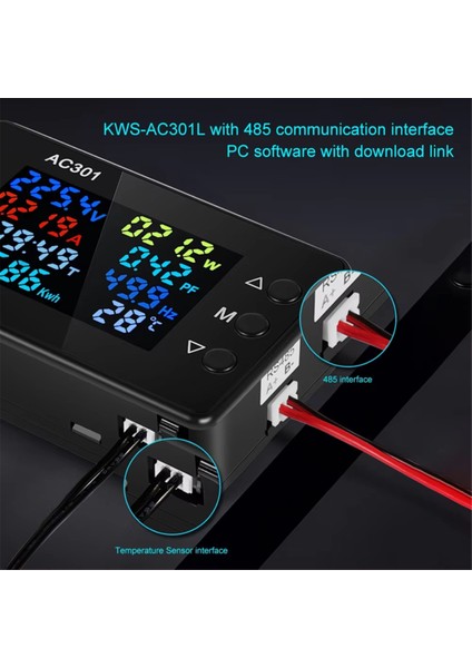 AC301 Dijital Voltmetre Ammetre Voltaj Frekansı Elektrik Ölçer Paneli Sıcaklık Güç Test Cihazı AC50-300V 100A Kapalı (Yurt Dışından) indirimleri
