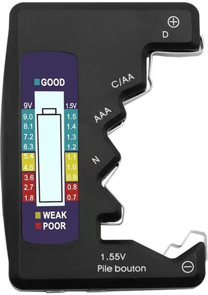 BT-886 Pil Test Cihazı Pil Powertester Kuru Pil No.5 No.5 Dijital Ekran Voltaj Test Cihazı BT-886 Siyah (Yurt Dışından)