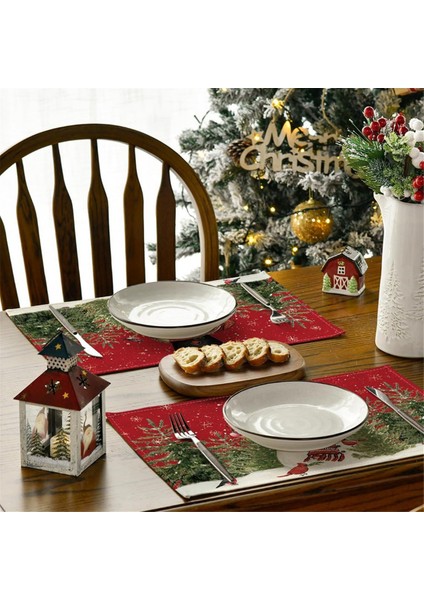 Noel Placemats, 12X18 Inç Mevsimlik Noel Tatil Masası Paspasları Yıkanabilir Masa Paspasları 6 (Yurt Dışından) fırsatları