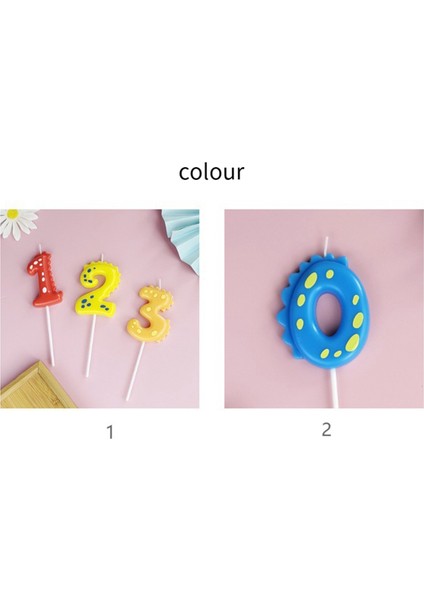 Renkli Dinozor Numaraları 0-9 Çocuk Karikatür Doğum Günü Mum Dekorasyonu Sevimli Mum Dekorasyon (Yurt Dışından) fırsatları