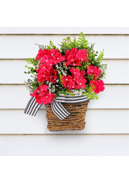 Ön Kapı Çelenk Kapı Asılı Sepet Ön Kapı Dekorasyon Asılı Kırmızı Ortanca Yaz Çelenk Ön Kapı Dekor (Yurt Dışından) modelleri