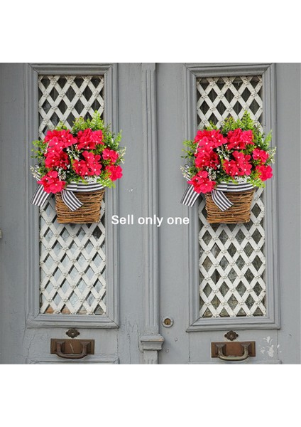 Ön Kapı Çelenk Kapı Asılı Sepet Ön Kapı Dekorasyon Asılı Kırmızı Ortanca Yaz Çelenk Ön Kapı Dekor (Yurt Dışından) indirimleri
