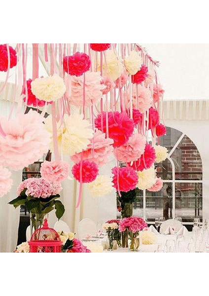 9 Adet/set Karışık Kağıt Mendil Pompomlar Pom Poms Çiçek Düğün Partisi Dekorasyonu (Pembe) (Yurt Dışından) indirimleri