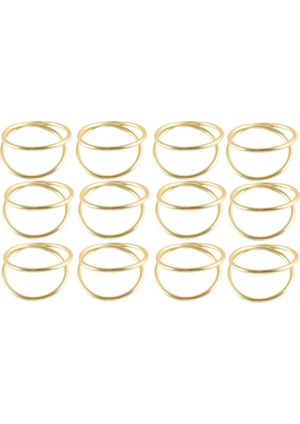 12 Paket Basit Tasarım Peçete Yüzükleri Düğün Için Altın Şükran Günü Noel Partisi Yemek Masa (Yurt Dışından)