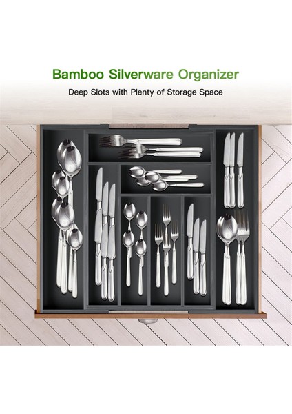 Bambu Çekmecesi Organizatörü Genişletilebilir. Mutfak Appliance Braketi Ayarlanabilir Sofra Tepsisi (Yurt Dışından) fırsatları