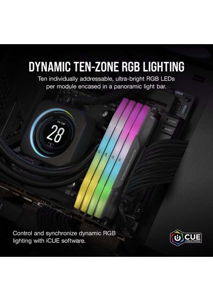 Corsaır Vengeance Rgb 32GB (2X16GB) 6000MHZ Ddr5 C36 Ram Amd Expo (CMH32GX5M2F6000Z36) fırsatları