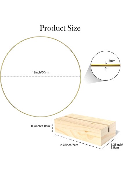 10 Paket 12 Inç Çiçek Kasnağı Merkezinde, El Sanatları Için Masa Metal Çemberleri Metal Yüzükler (Yurt Dışından) modelleri